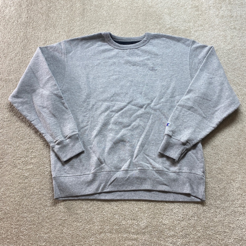 Champion Authentic Sweatshirt Mens Large Gray‎ Crewneck Embroidered Logo